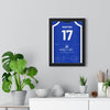 Birmingham City League Cup Final 2011 Poster - Obafemi Martins 17 Wembley Shirt Print framed on a living room wall