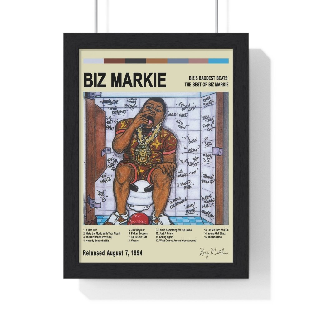 Biz Markie - Biz's Baddest Beats: The Best of Biz Markie Album Cover Poster - Poster Kingz - A5 (unframed) - Vintage - 