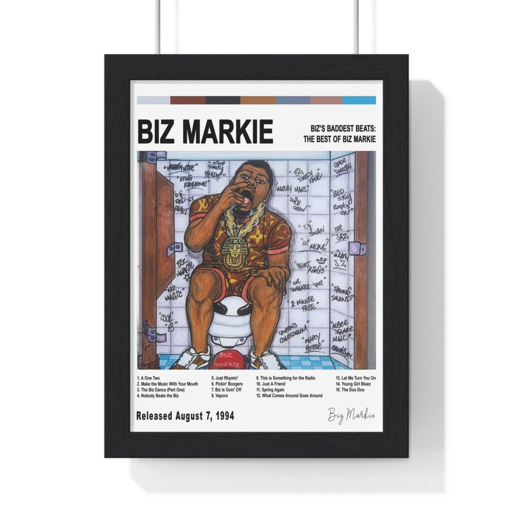 Biz Markie - Biz's Baddest Beats: The Best of Biz Markie Album Cover Poster - Poster Kingz - A5 (unframed) - White - 