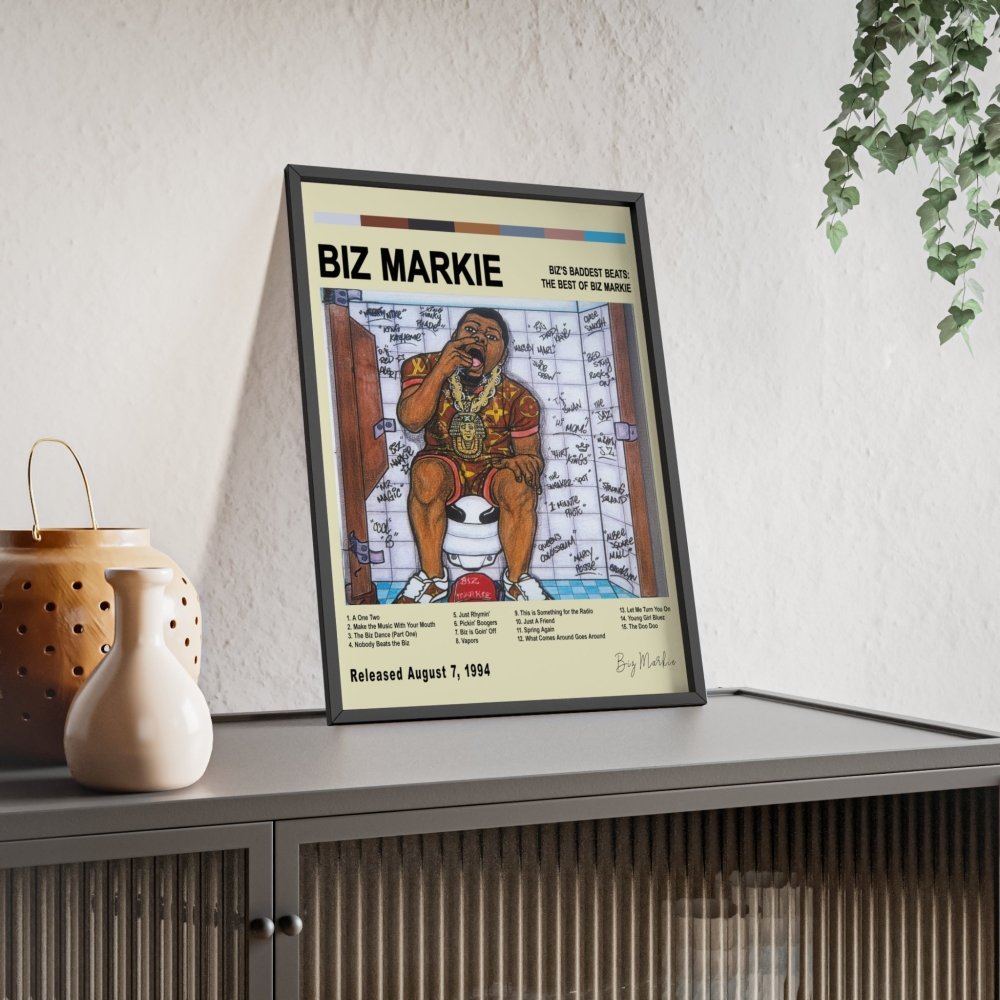 Biz Markie - Biz's Baddest Beats: The Best of Biz Markie Album Cover Poster - Poster Kingz - A5 (unframed) - White - 