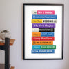 Personalised Wedding Book Stack Print - Lifestyle - hanging on a living room wall