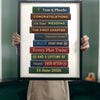 Personalised Wedding Book Stack Print - Lifestyle - held up in a bright room