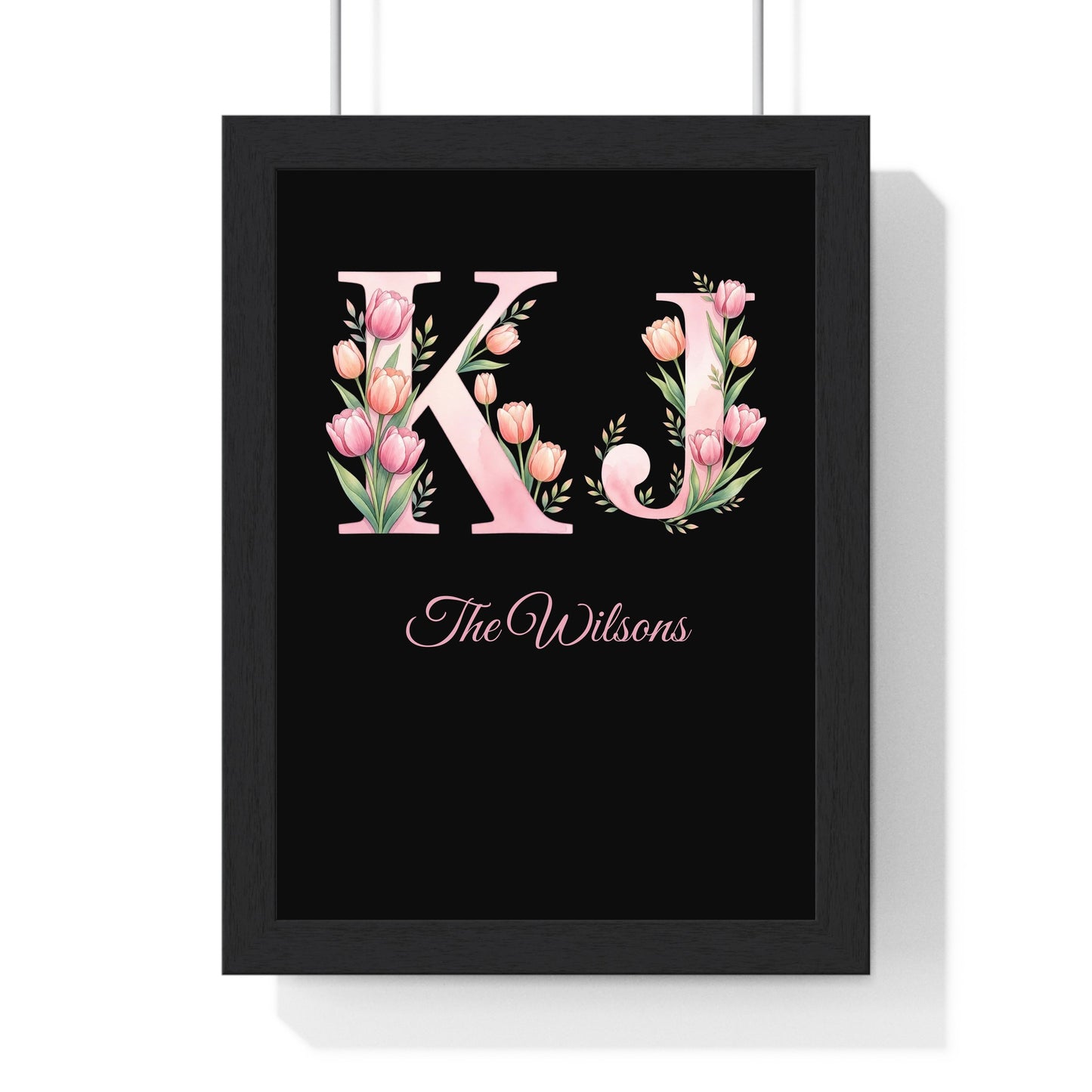 Personalised Floral Initial Print | Tulip Letter & Name Wall Art | Personalised Gift