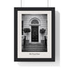 The Front Door Print framed in a black frame, ready to hang