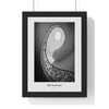 The Staircase Print framed in a black frame, ready to hang