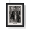 The Tiled Hall Print framed in a black frame, ready to hang
