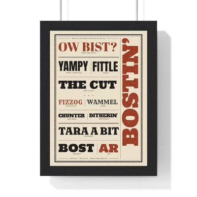 Black Country Sayings Print in a black frame