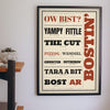Black Country Sayings Print framed on a wall