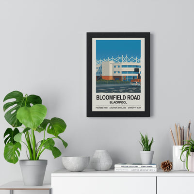 Framed Blackpool Bloomfield Road Stadium poster
