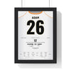 Blackpool Play-Off Final 2010 Poster - Charlie Adam 26 Wembley Shirt Print framed in a black frame, ready to hang