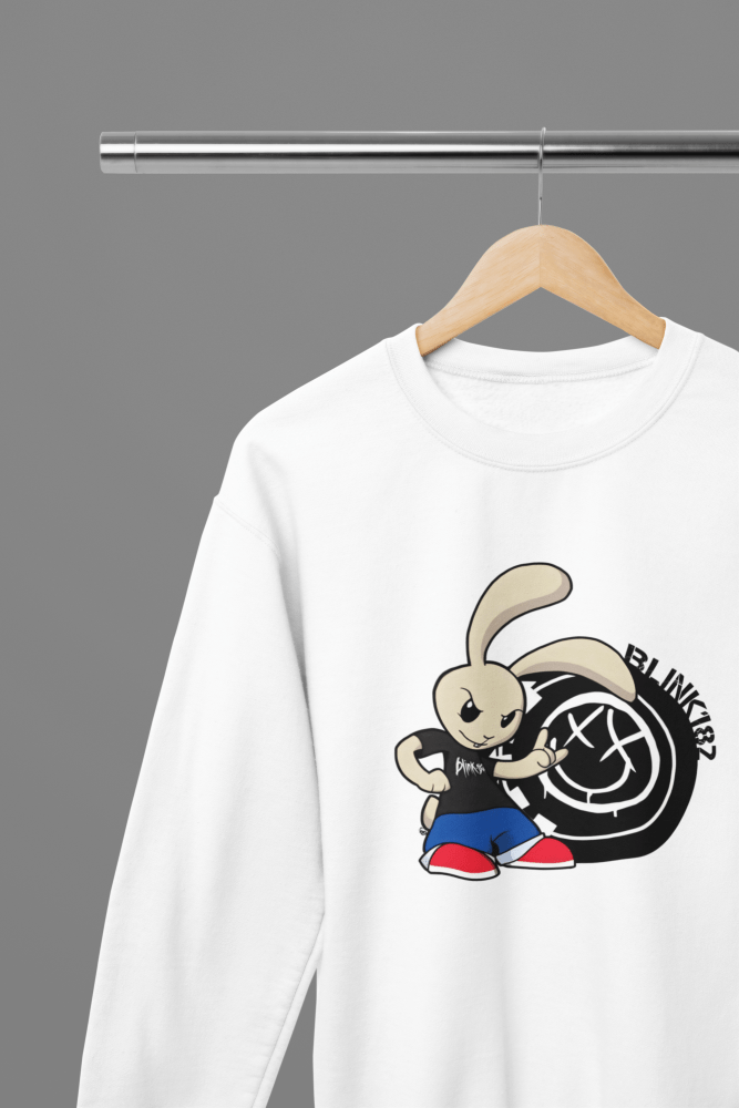 Blink 182 Rabbit T-Shirt/Sweatshirt - Poster Kingz - S - Sweatshirt - White