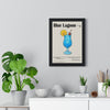 Framed Blue Lagoon Cocktail - Bright Retro Drink - print