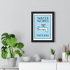 Framed BLue Water Works Funny Bathroom Monopoly-Inspired print