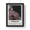 Framed Blundell Park Stadium Map Grimsby Town poster
