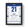 Bob Baun 1964 Cup Final Overtime Winner Poster - Toronto Maple Leafs 21 Hockey Jersey Print framed in a black frame, ready to hang
