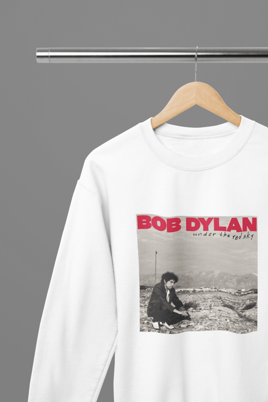 Bob Dylan - Under The Red Sky T-Shirt/Sweatshirt - Poster Kingz - S - Sweatshirt - White