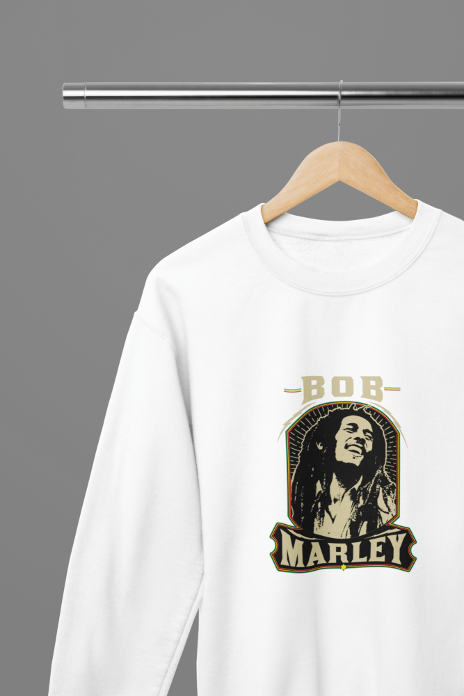 Bob Marley T-Shirt/Sweatshirt - Poster Kingz - S - Sweatshirt - White