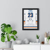 Bob Nystrom 1980 Cup Final Overtime Winner Poster - New York Islanders 23 Hockey Jersey Print framed on a living room wall