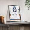 Bob Nystrom 1980 Cup Final Overtime Winner Poster - New York Islanders 23 Hockey Jersey Print framed and leaning on a sideboard
