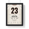 Bobby Thomson 1951 Pennant-Winning Home Run Poster - New York Giants 23 Jersey Print framed in a black frame, ready to hang