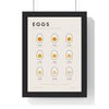 Boiled Egg Guide print framed in a black frame, ready to hang