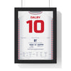 Bolton Wanderers Play-Off Final 2026 Poster - Sam Dalby 10 Wembley Shirt Print framed in a black frame, ready to hang