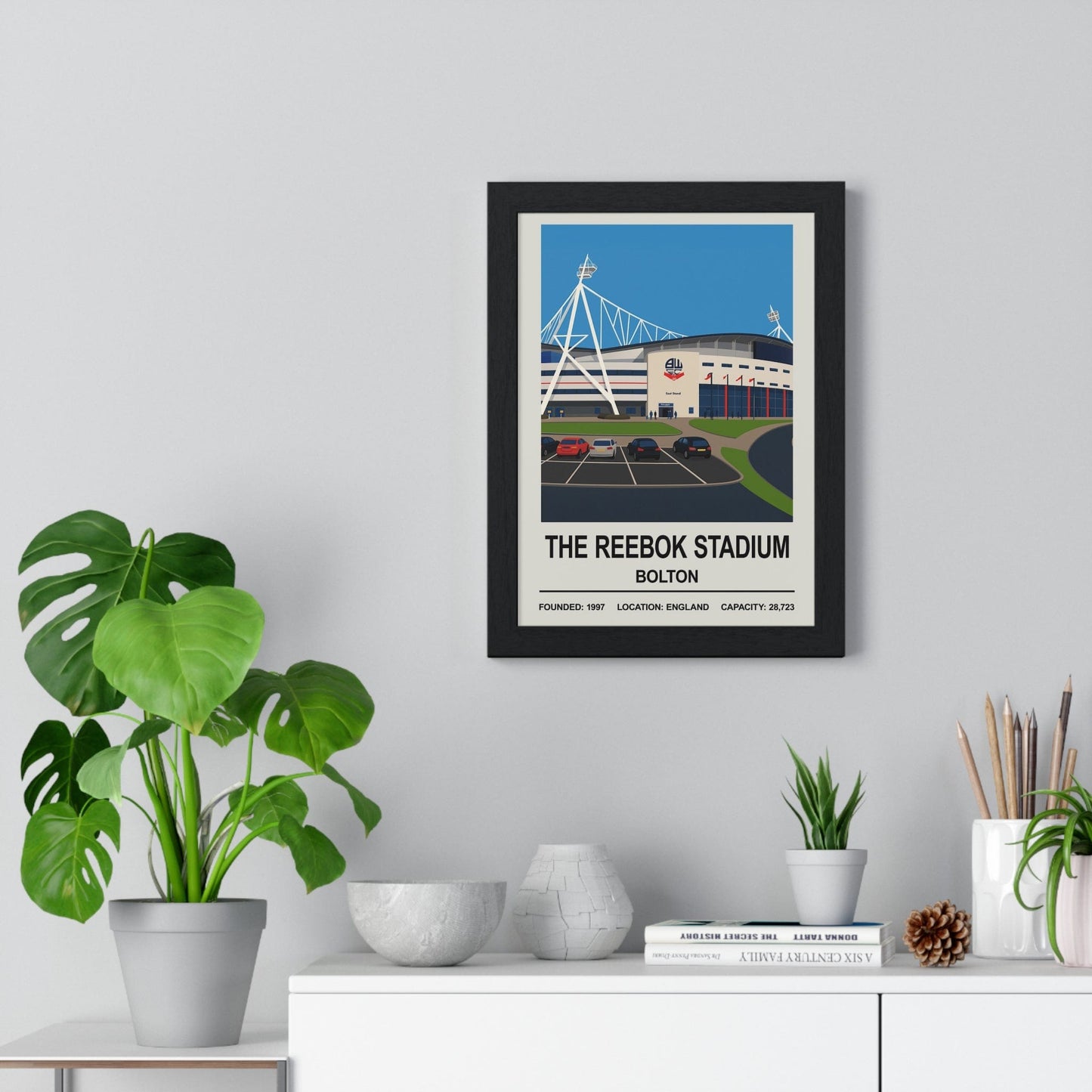 Framed Bolton Wanderers Reebok Stadium poster