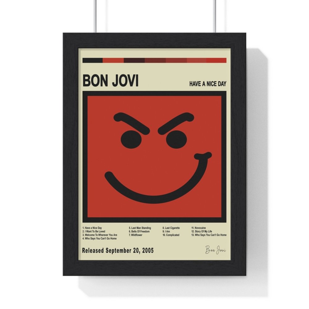 Bon Jovi Album Cover Poster - Poster Kingz - A5 (unframed) - Have a Nice Day - Vintage