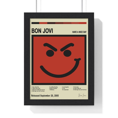 Bon Jovi Album Cover Poster - Poster Kingz - A5 (unframed) - Have a Nice Day - Vintage