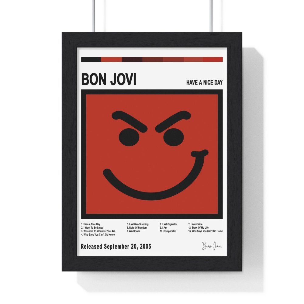 Bon Jovi Album Cover Poster - Poster Kingz - A5 (unframed) - Have a Nice Day - White