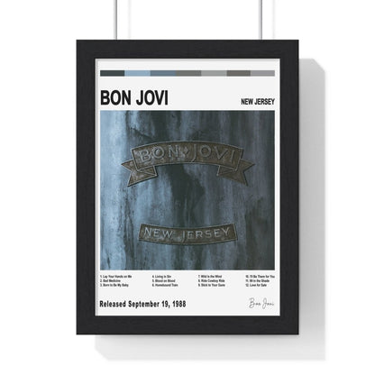 Bon Jovi Album Cover Poster - Poster Kingz - A5 (unframed) - New Jersey - White