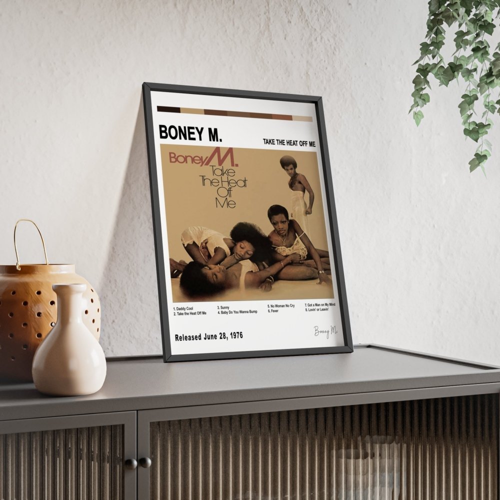 Boney M - Take the Heat Off Me Album Cover Poster - Poster Kingz - A5 (unframed) - White - 