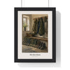 The Boot Room Print framed in a black frame, ready to hang
