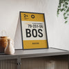 Framed Boston boarding pass travel poster