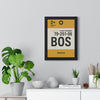 Framed Boston boarding pass travel poster