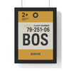 Framed Boston boarding pass travel poster