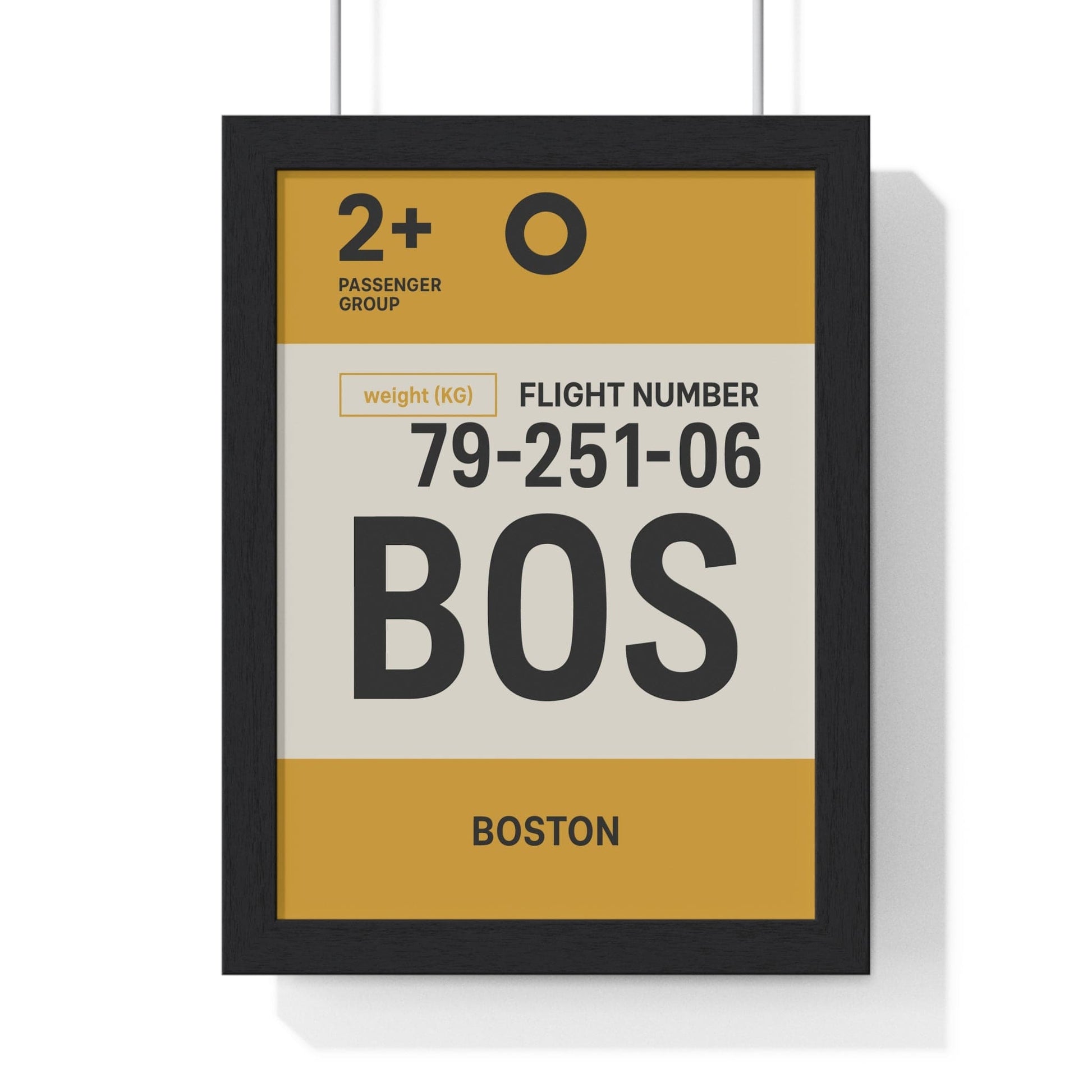 Framed Boston boarding pass travel poster