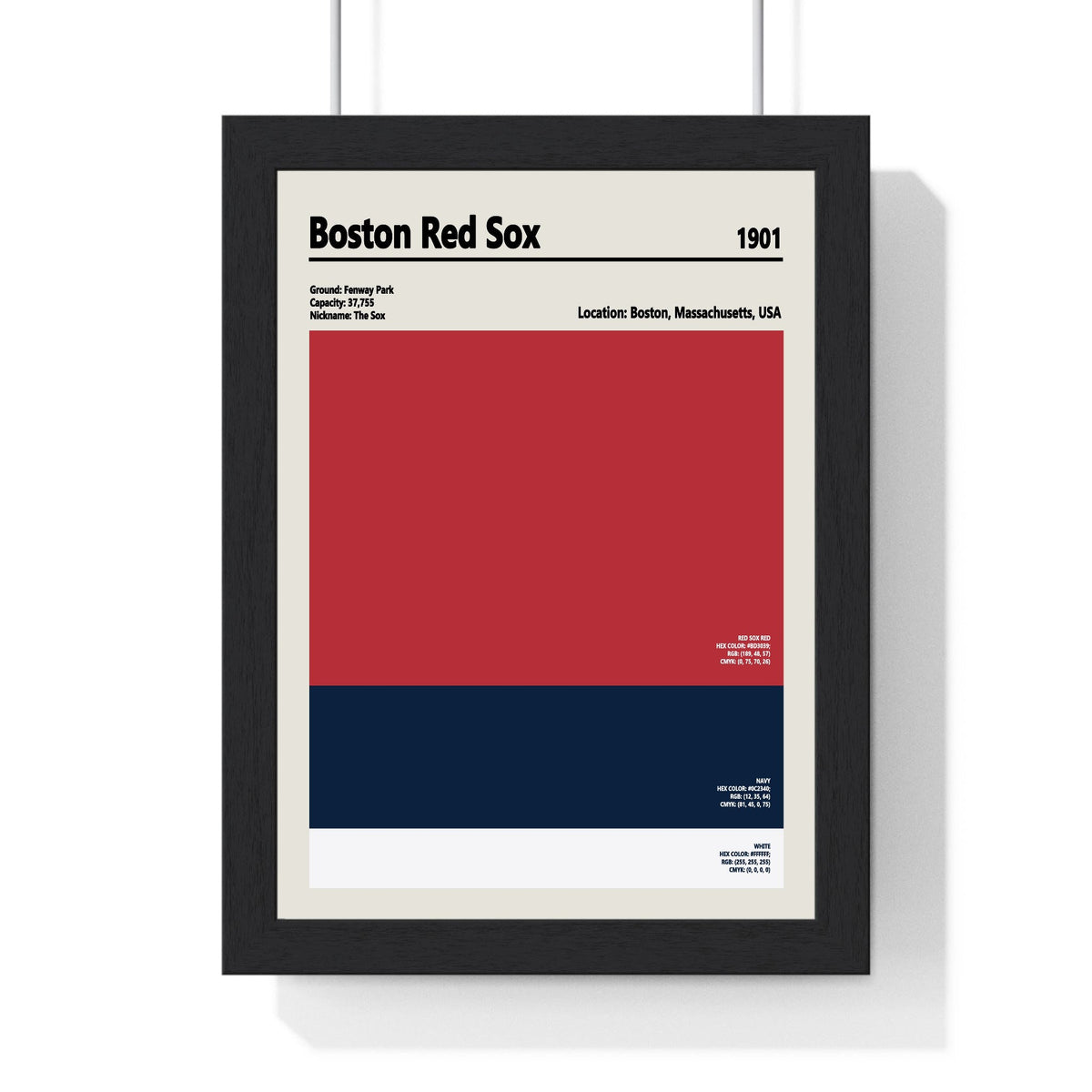 Boston Red Sox MLB Colour Swatch Print
