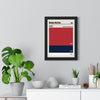 Boston Red Sox colour swatch print framed on a living room wall