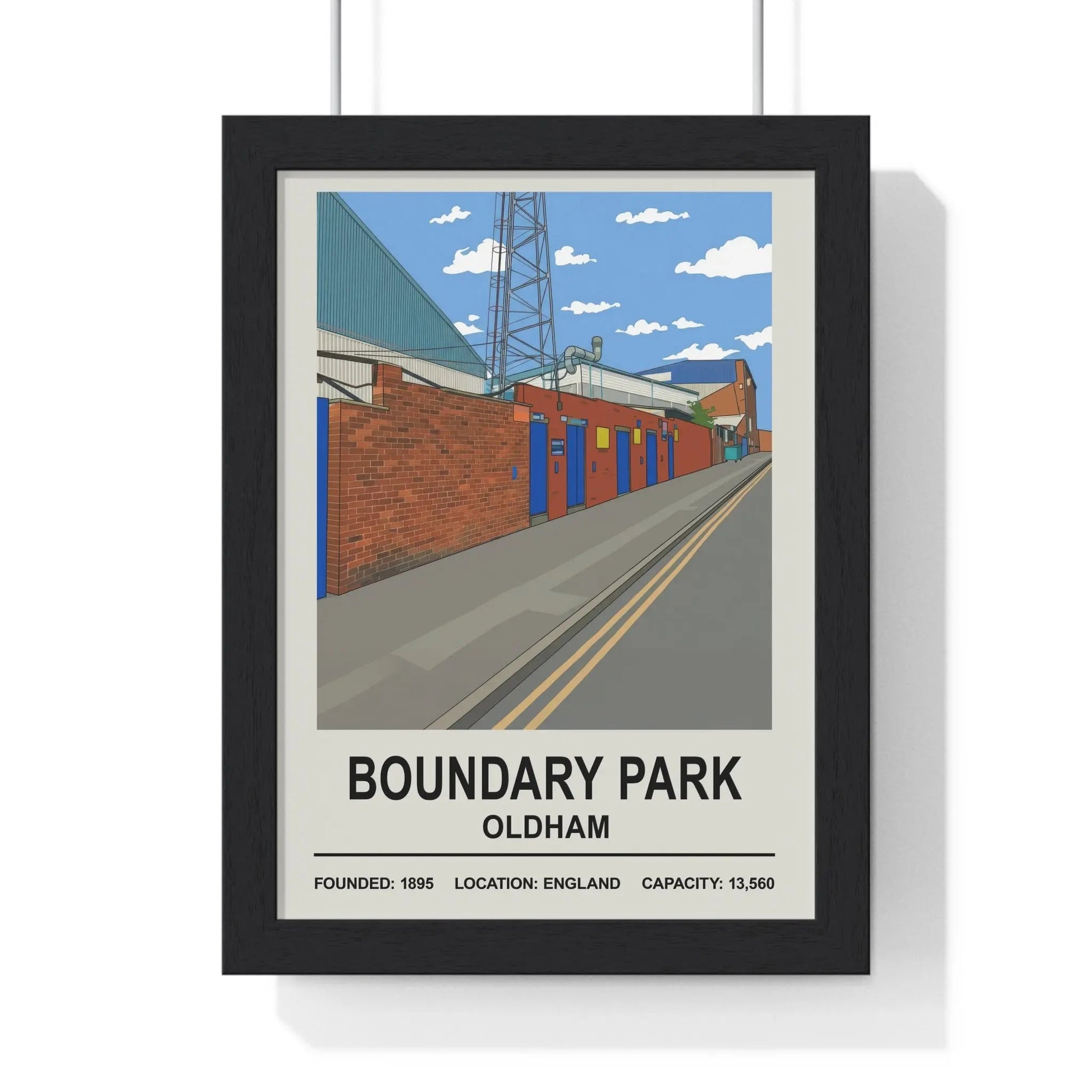 Framed Boundary Park Stadium Oldham Athletic poster