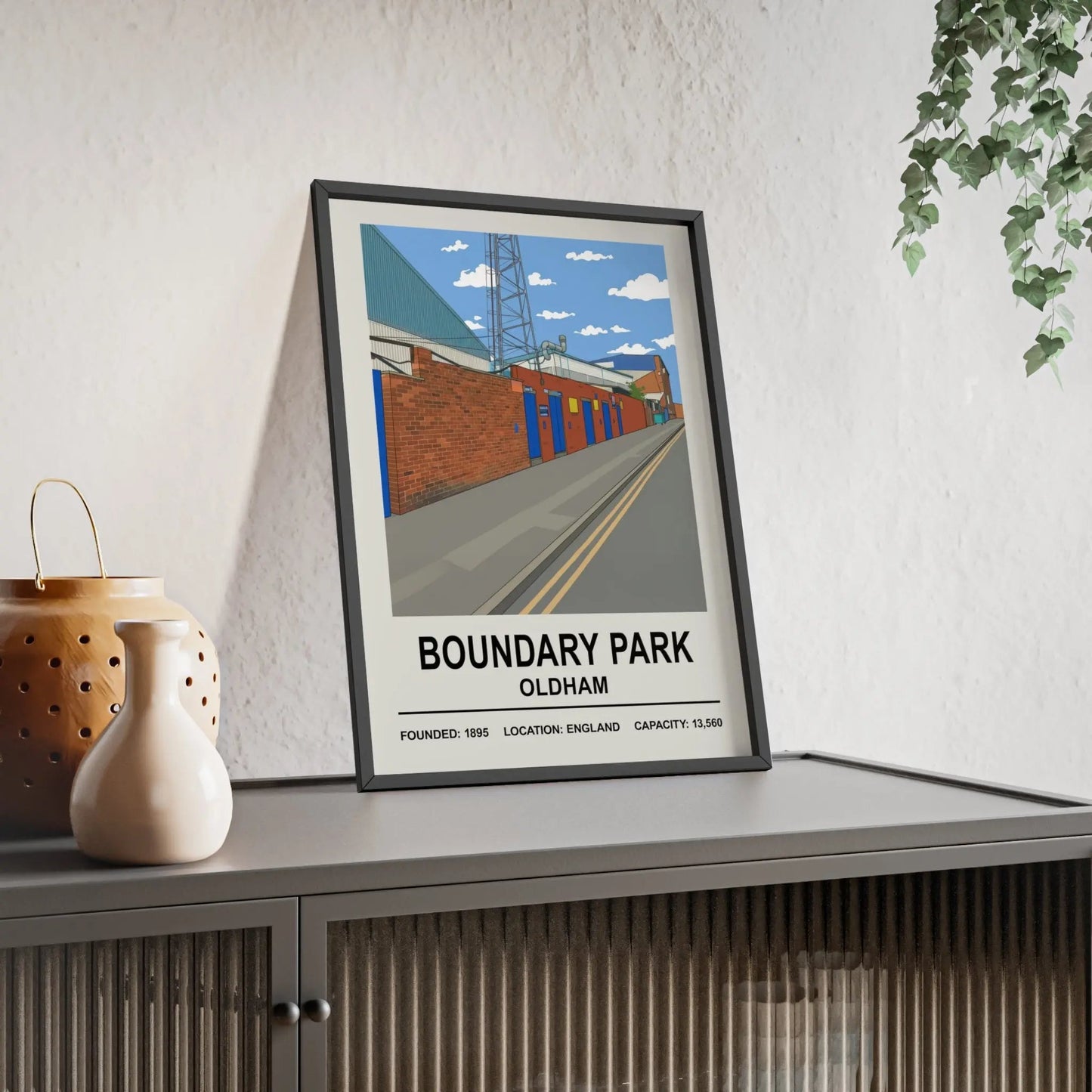 Framed Boundary Park Stadium Oldham Athletic poster
