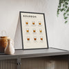 Bourbon print framed and leaning on a sideboard
