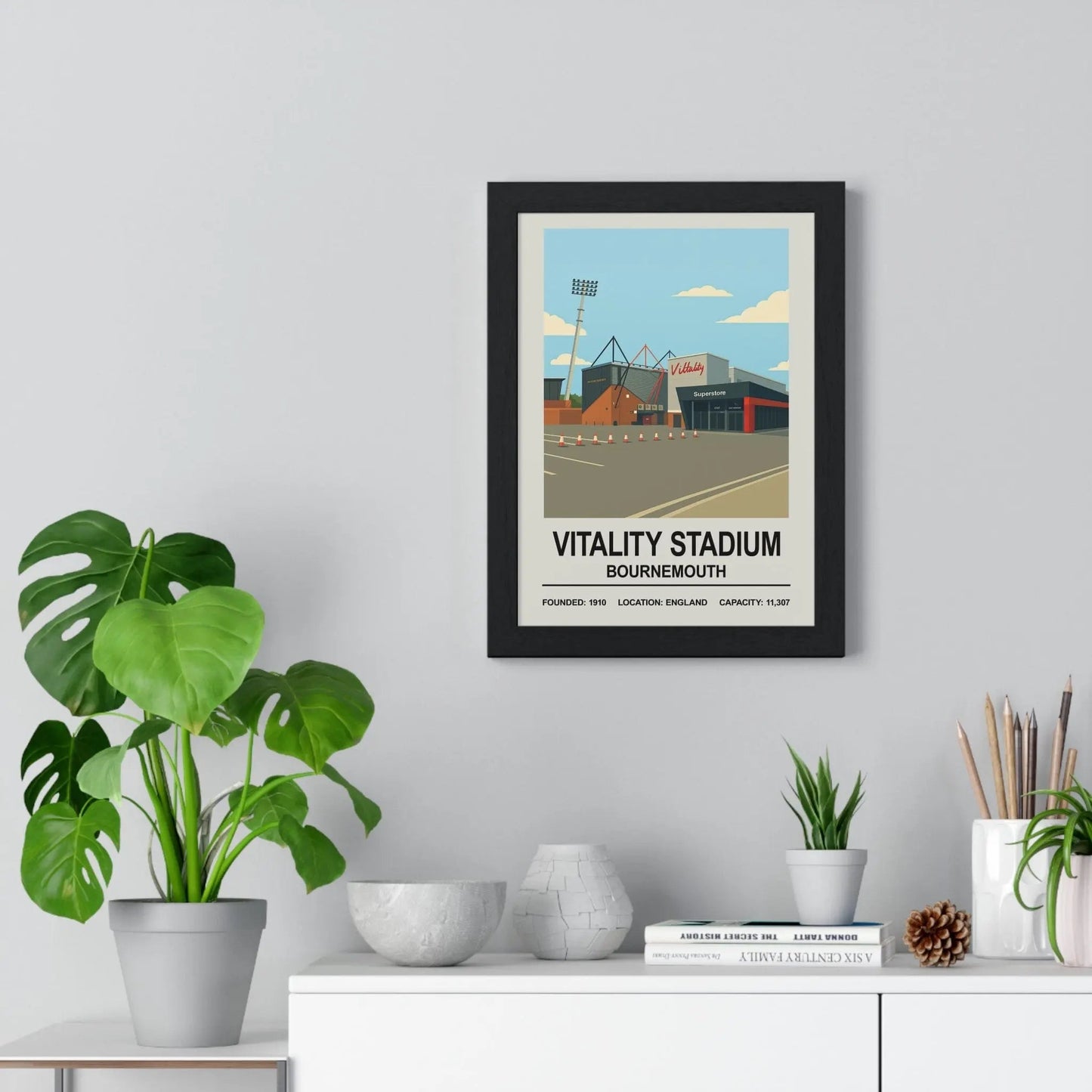 Bournemouth Vitality Stadium Print - Poster Kingz - A5 (unframed) - 