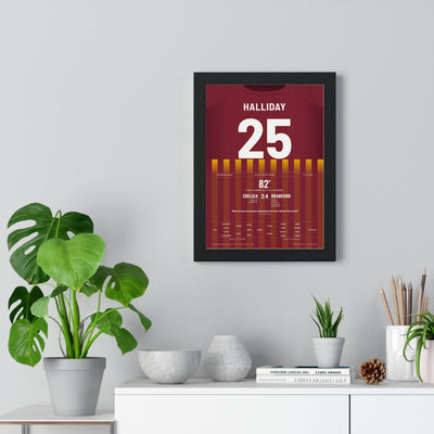Bradford City 4-2 Chelsea FA Cup 2015 Poster - Andy Halliday 25 Shirt Print framed on a living room wall