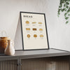 Bread Guide print framed and leaning on a sideboard