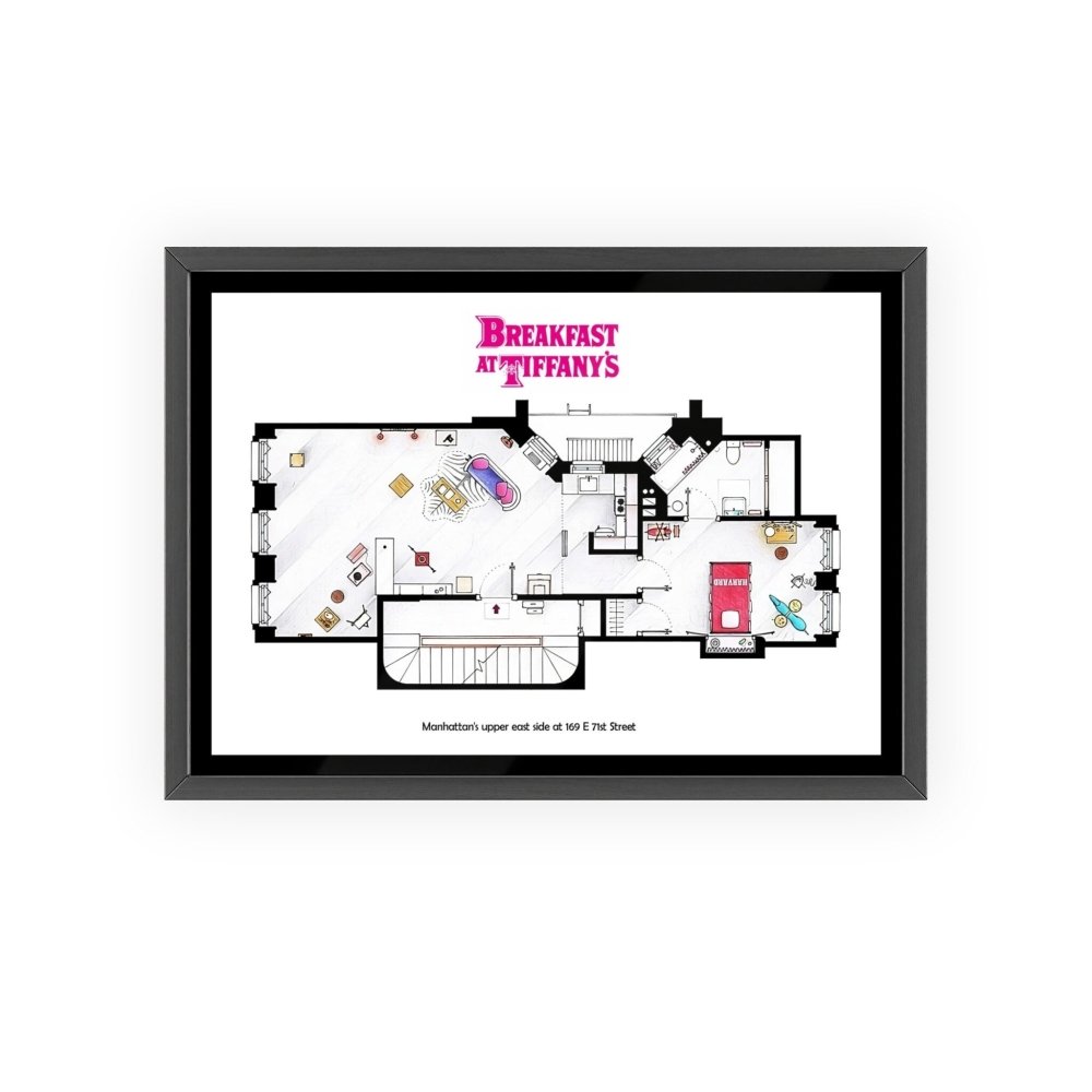 Breakfast at Tiffany's Movie Apartment Floor Plan - Poster Kingz