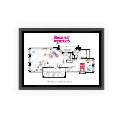 Breakfast at Tiffany's Movie Apartment Floor Plan - Poster Kingz