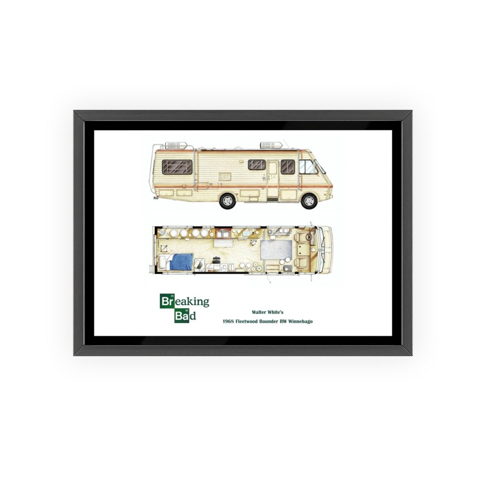 Breaking Bad Walter White's RV FloorPlan Poster - Iconic TV Show Blueprint Art - Poster Kingz - A5 (Unframed) - 