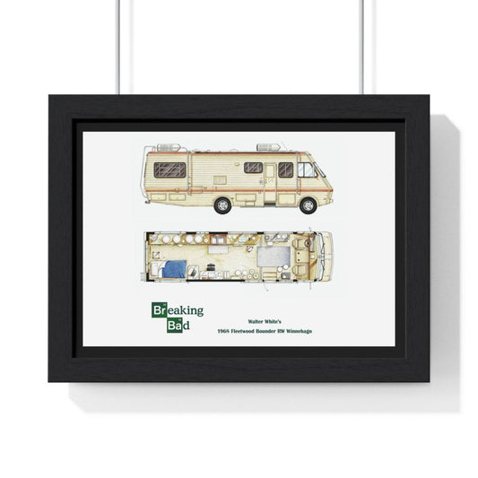 Breaking Bad Walter White's RV FloorPlan Poster - Iconic TV Show Blueprint Art - Poster Kingz - A5 (Unframed) - 