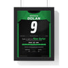 Brendan Dolan World Grand Prix 2011 Darts Poster - Double-Start Nine-Darter Shirt Print framed in a black frame, ready to hang